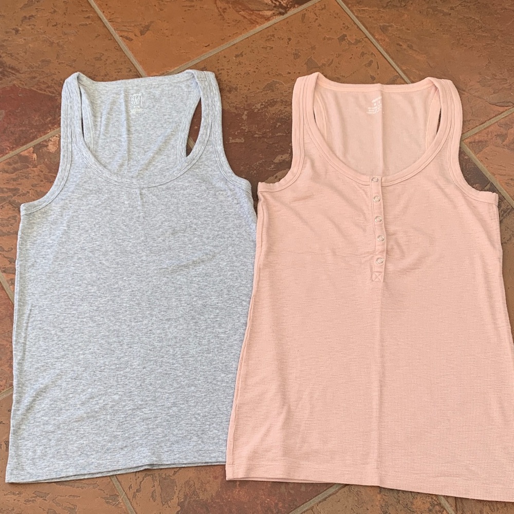 Aerie Gray and Pink Tank Tops Set of TWO